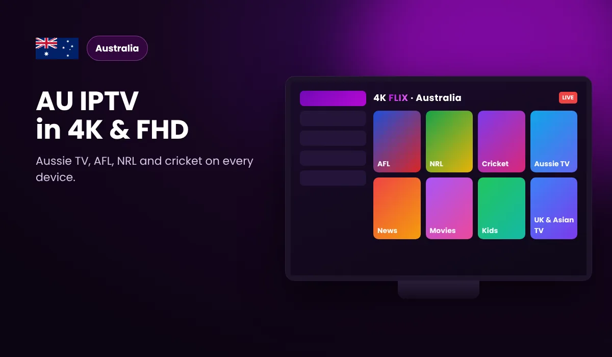AU IPTV on a TV: Australian free-to-air channels, AFL, NRL and cricket