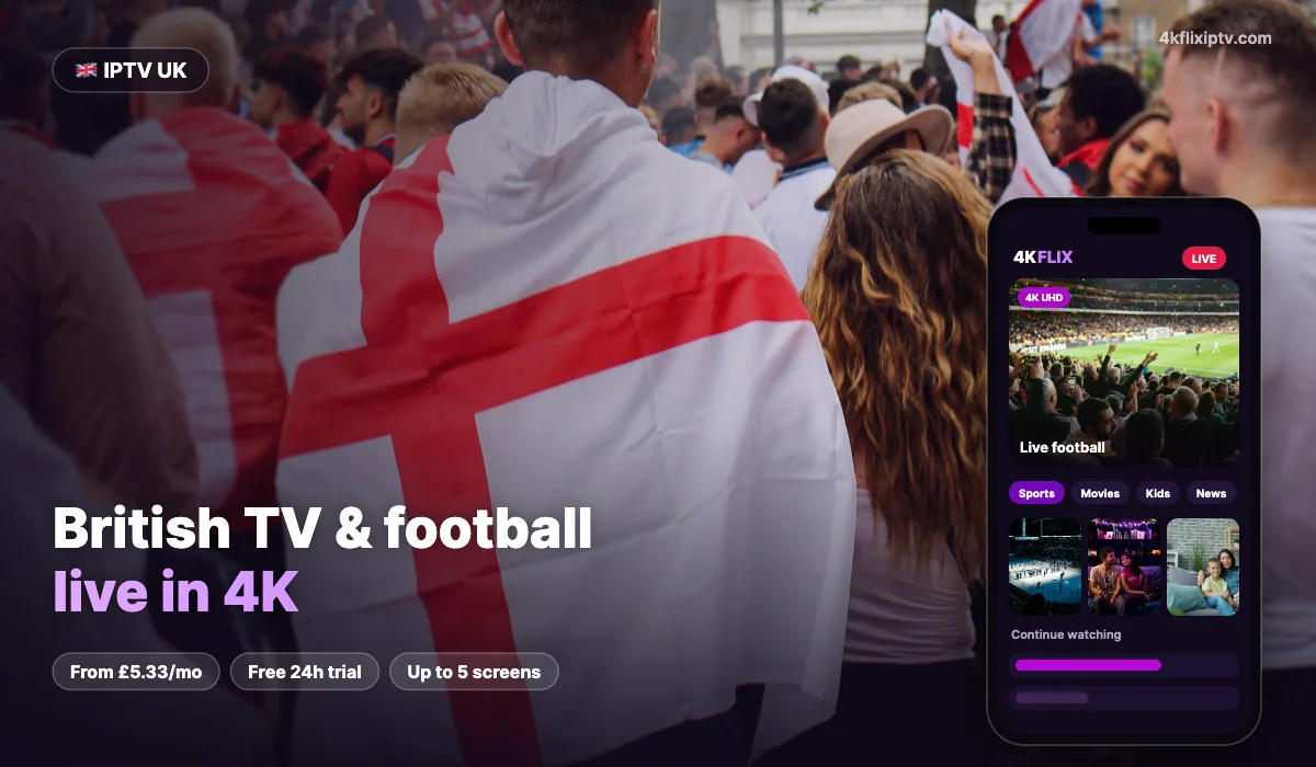 IPTV UK on a TV: British football, UK news, soaps and movies