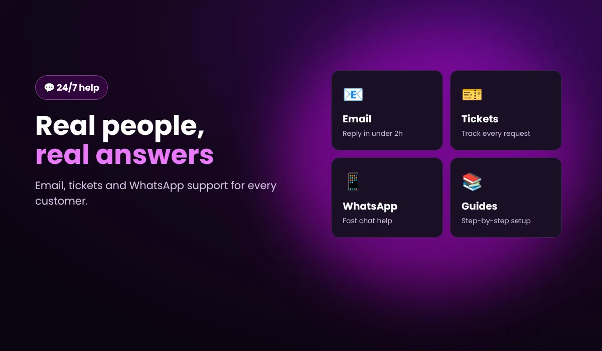 4K Flix IPTV support by email, tickets and WhatsApp